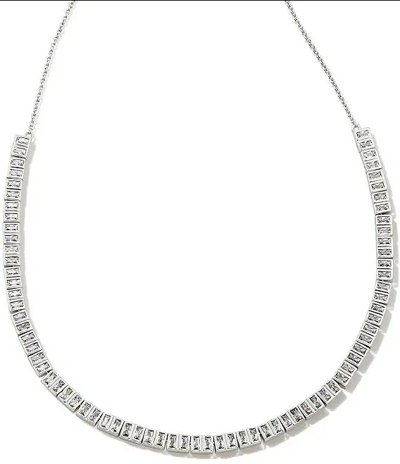 KENDRA SCOTT: RHODIUM CZ BELLA TENNIS NECKLACE