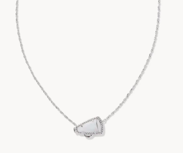 Kendra Scott Cheer Short Pendant Rhodium White Mop
