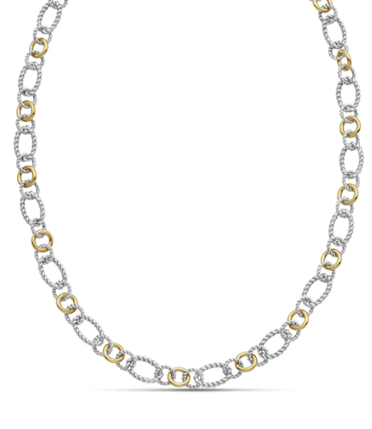 Phillip Gavriel Sterling Silver & 18K Link Necklace, 18