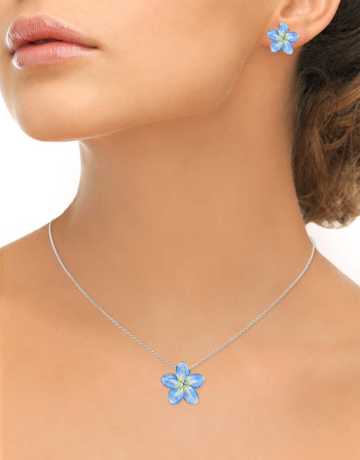Silver forget me not necklace clearance