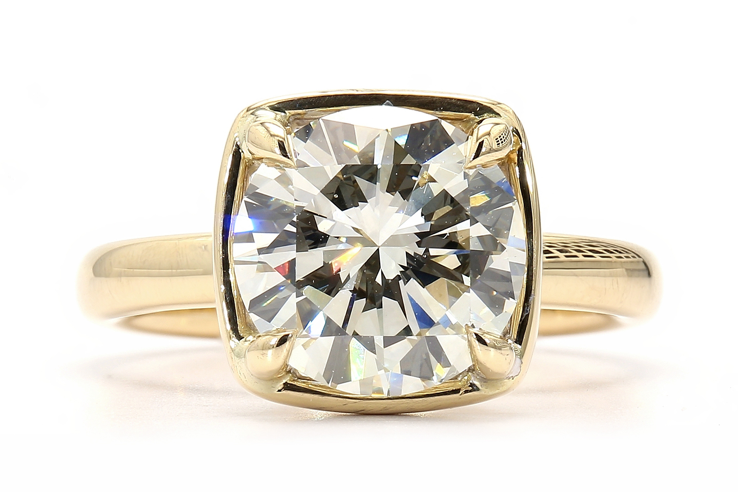 18K Yellow Gold N/SI1 RBC Vintage GIA Diamond Engage