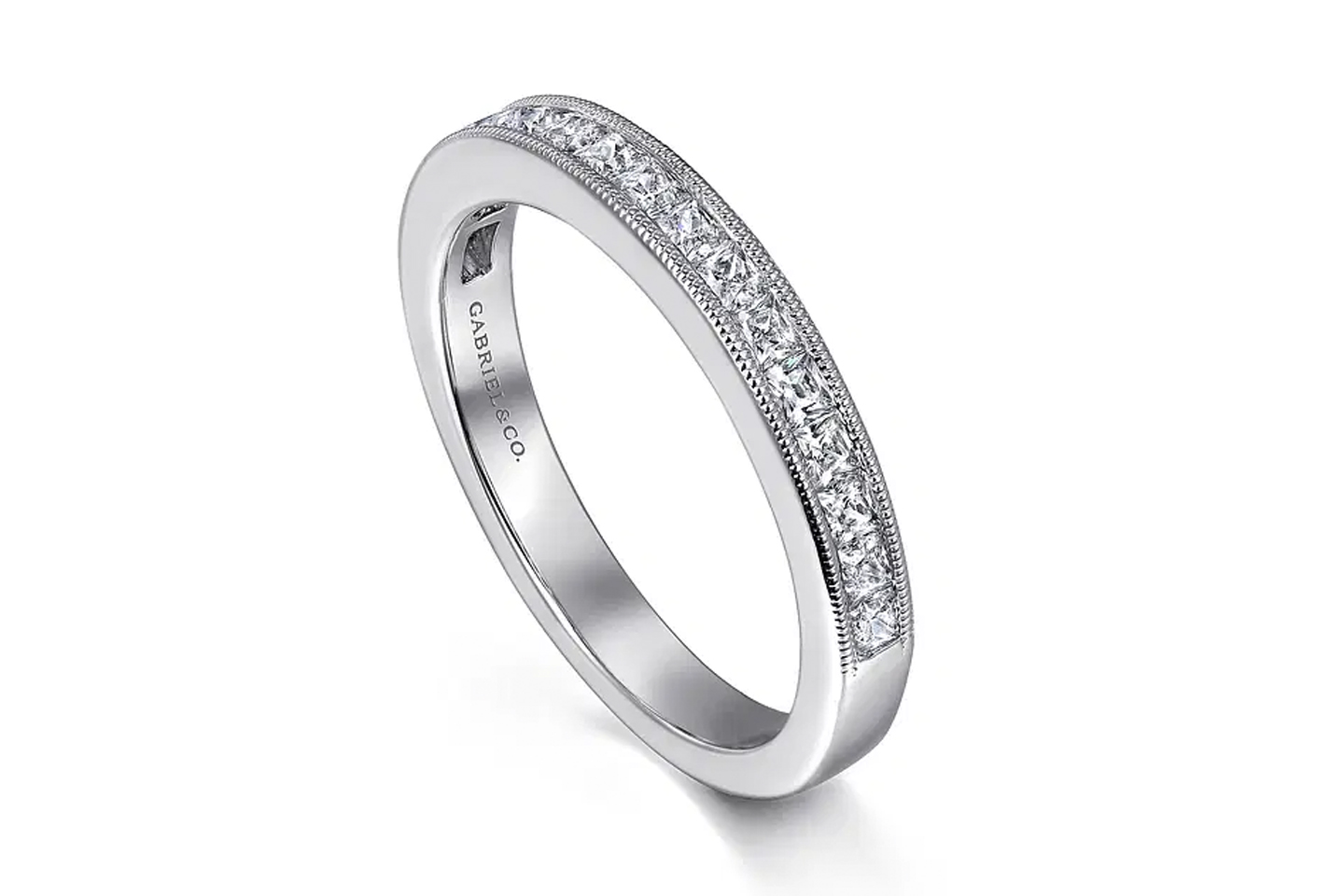 14K White Gold 0.65ctw G-H/SI2 or higher Accented Diamond Ba 14K White Gold 0.65ctw G-H/SI2 or higher Accented Diamond Ba