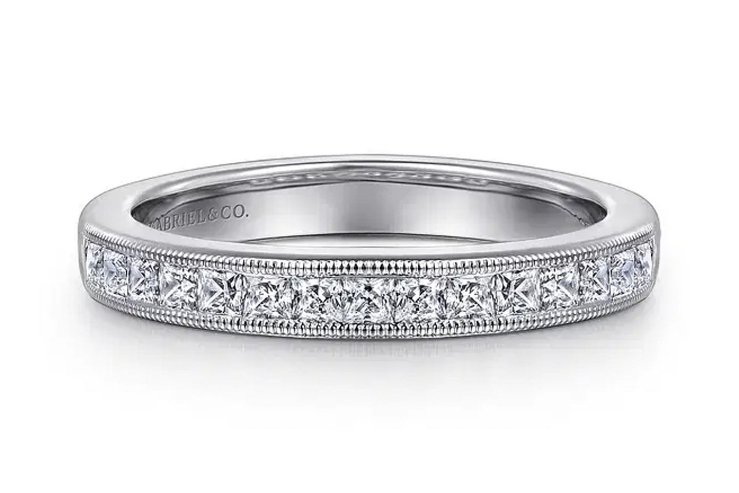 14K White Gold 0.65ctw G-H/SI2 or higher Accented Diamond Ba 14K White Gold 0.65ctw G-H/SI2 or higher Accented Diamond Ba