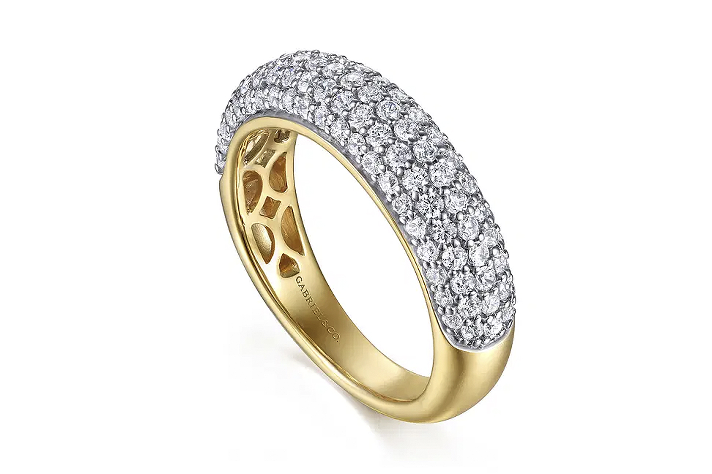 14K White & Yellow Gold 1.01ctw G-H/SI+ Pavé Diamond Annive