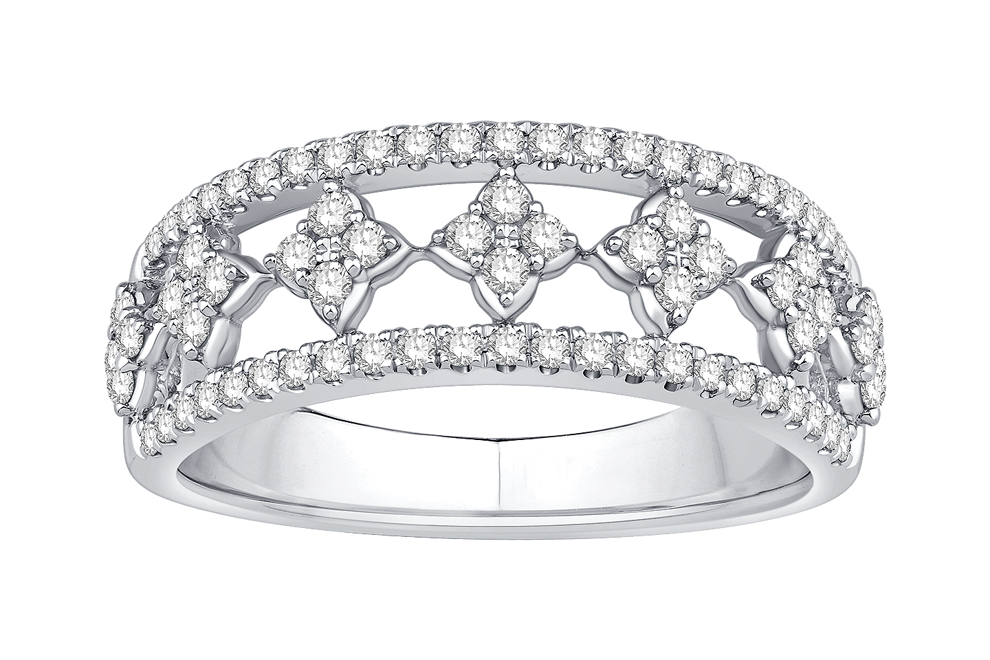 diamond dress rings white gold Cushion Cut Halo Diamond Ring .71 Cttw 14K White Gold 376A 7.25