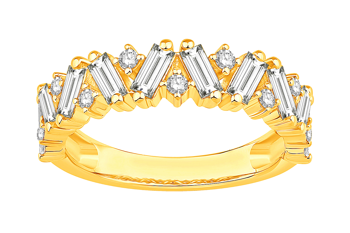 14K Yellow Gold 1.00ctw Geometric Diamond Ring 001-130-00847