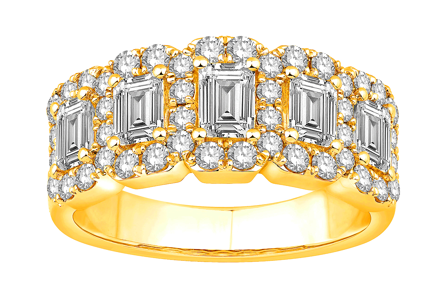 14K Yellow Gold 5-Stone Fashion Ring Size Raleigh