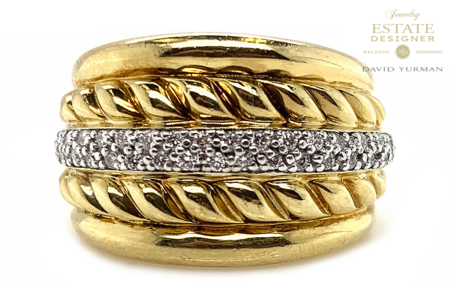 Estate David Yurman 18K Yellow Gold Diamond Fashion