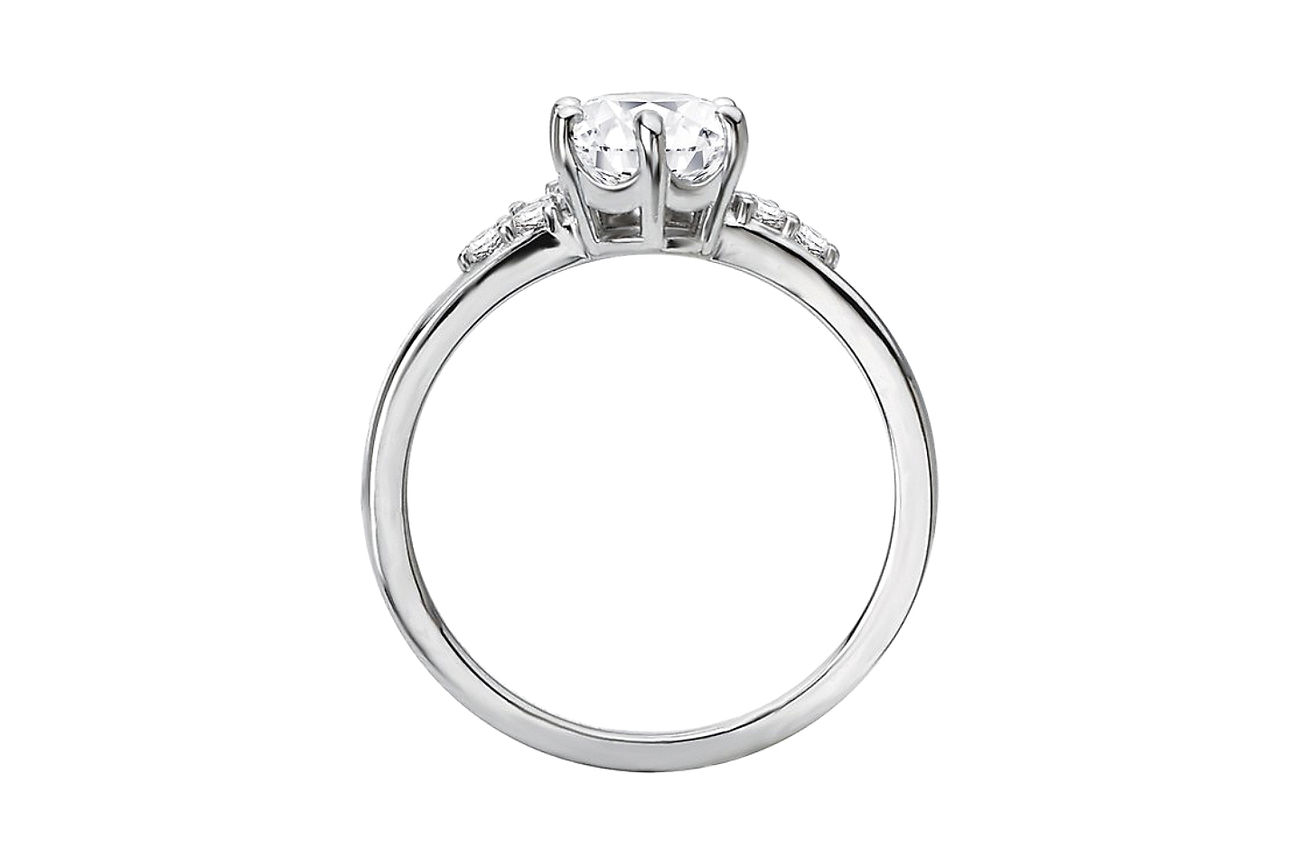 14K White Gold 0.25ctw Diamond Half Halo Romance Semimount Raleigh