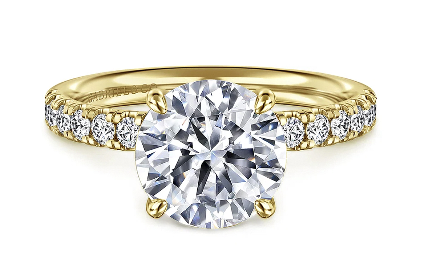 14K Yellow Gold Semi-Mount Head CS Band Size