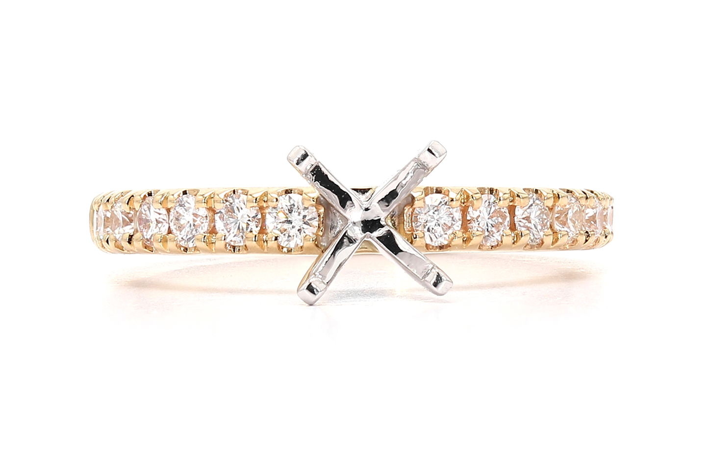 RD Classic 18K Yellow Gold 0.42ctw Diamond Semi-mount Accent