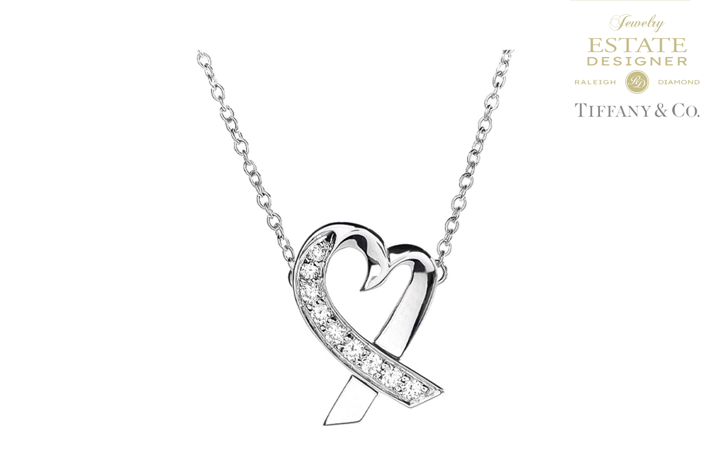 Estate Tiffany Paloma Picasso 18K White Gold Loving He