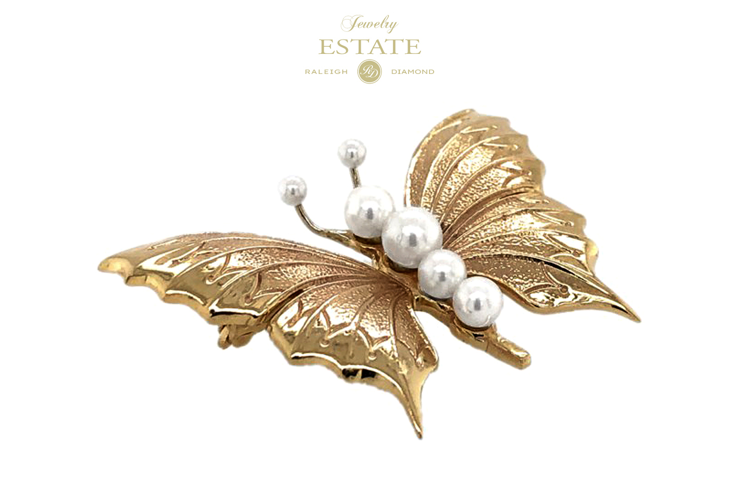Broche Papillon élégante Plaquée Or Avec Strass – Occasion – Style Vintage