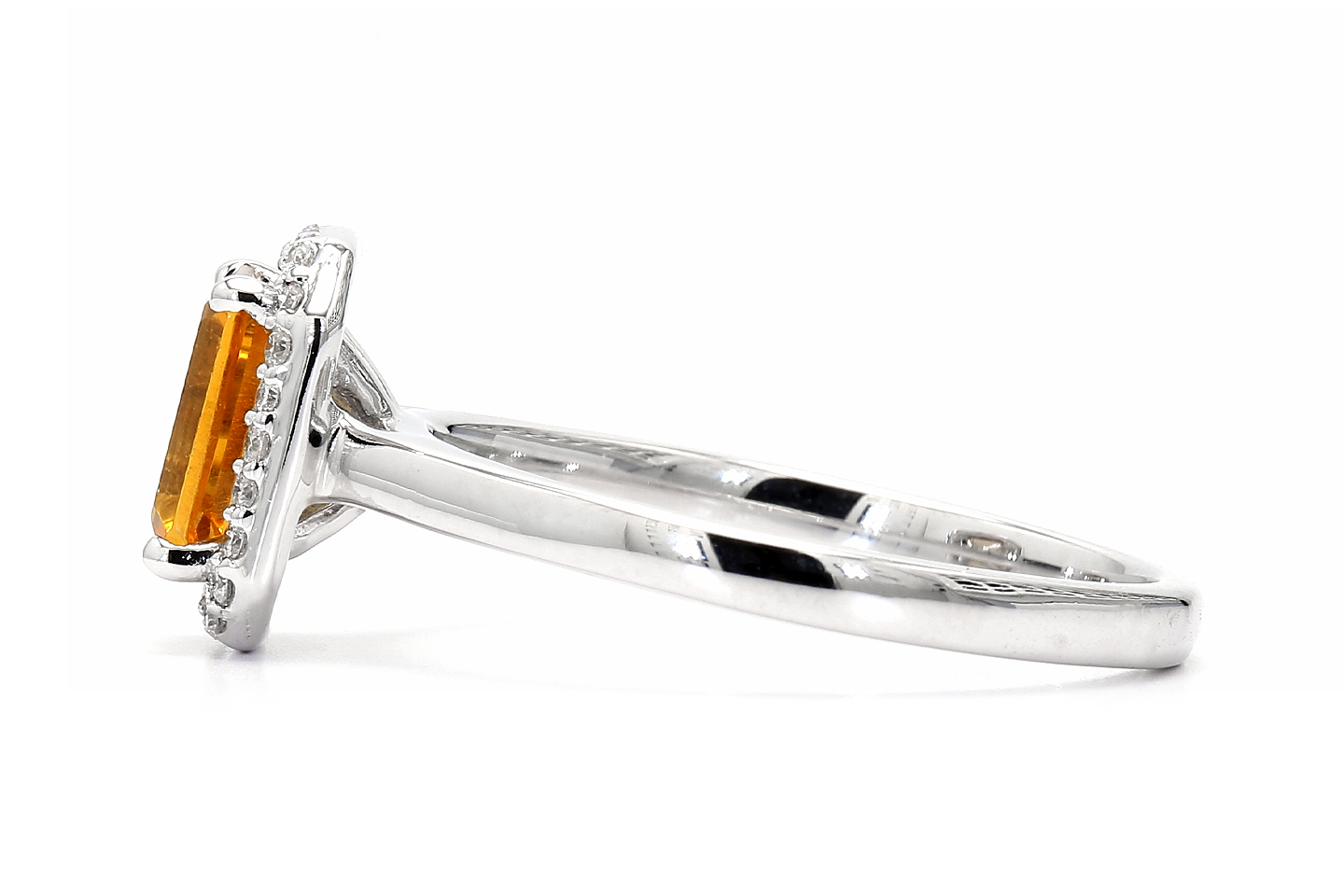 Emerald and Citrine Toi Et Moi Ring | LUO Love Story 14k White Gold Sapphire Emerald Citrine Band Ring Size 7 main image 2