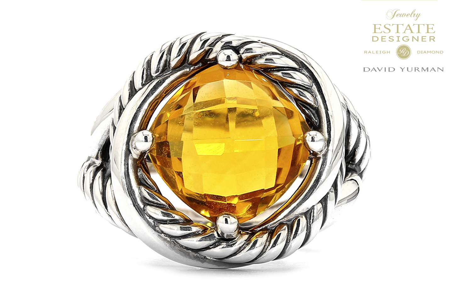 Estate David Yurman Sterling Silver Citrine Infinity Fashion