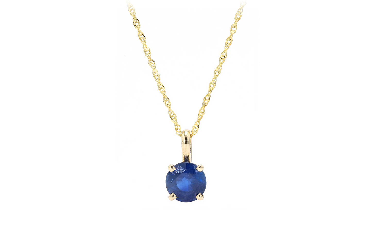 Jewelry Necklace 18Kyg Yellow Gold Blue #280440J88B GIA Certified No Heat Sapphire 18k Gold Cable Chain Choker  main image 3