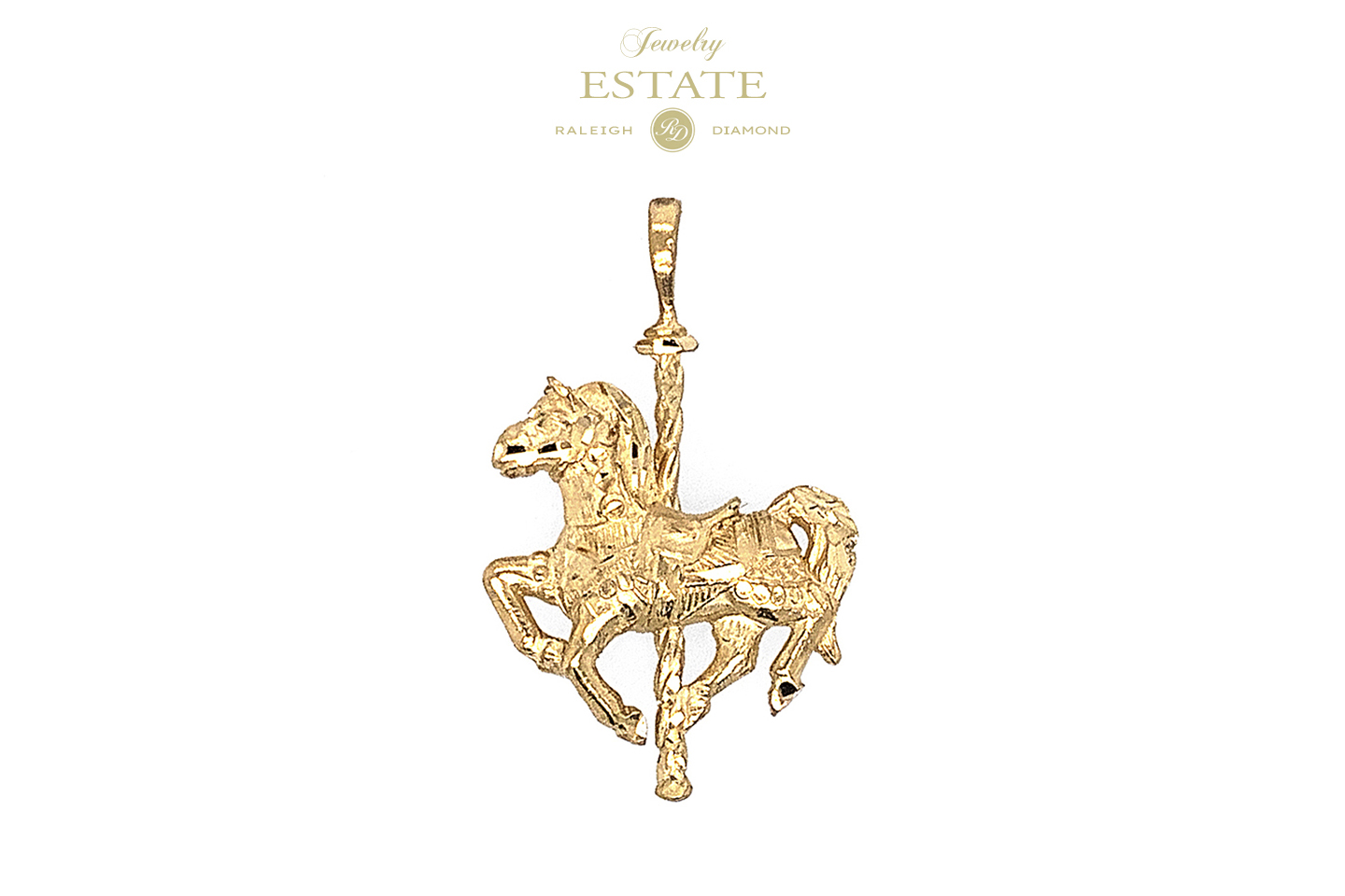 Estate 14K Yellow Gold Carousel Horse Charm Pendant  Carousel Horse Charm main image 0
