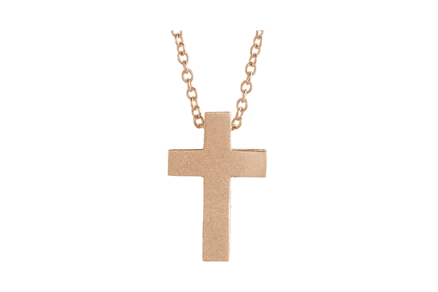Stuller 14K Rose Gold Cross Necklace 001-445-00241 Raleigh