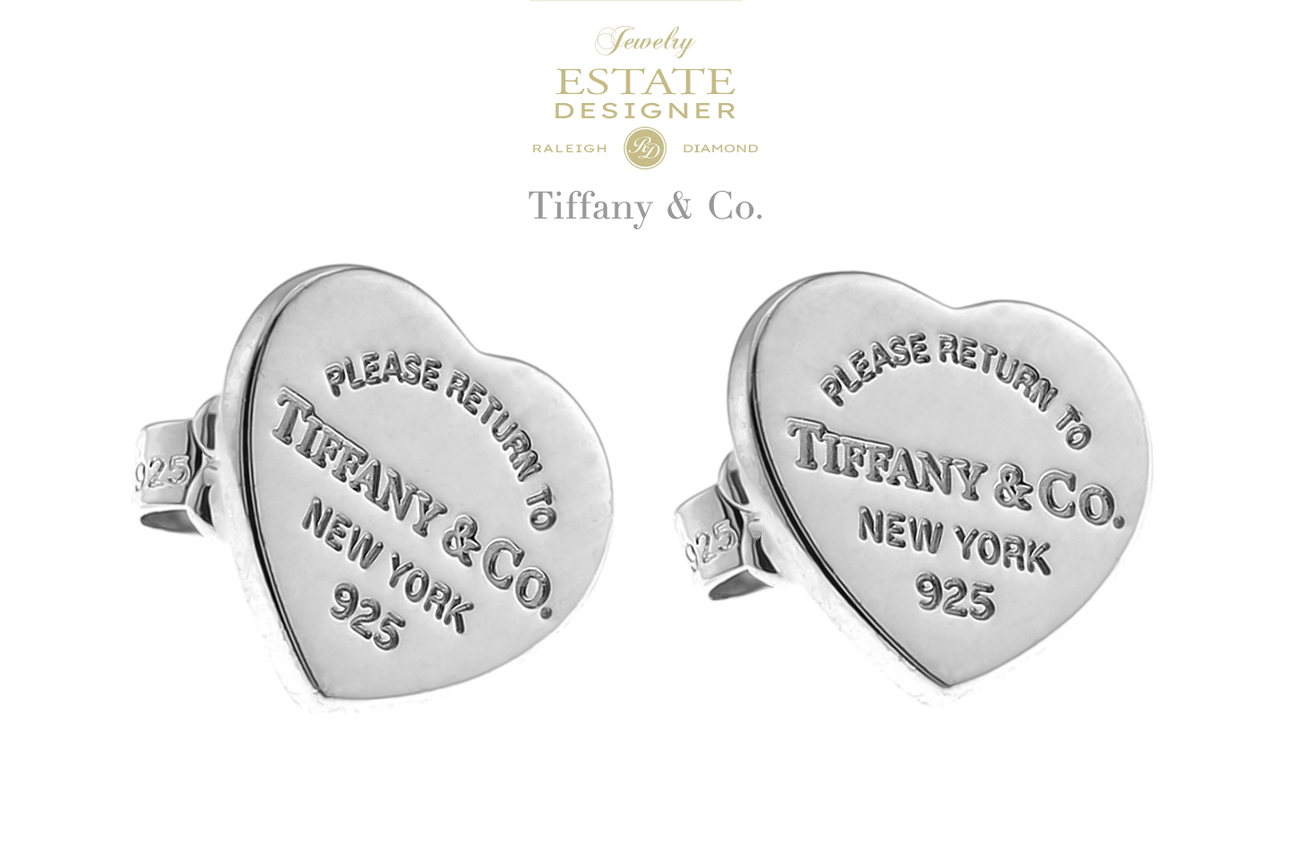 Estate Designer Tiffany & Co. 925 Sterling Silver Heart Tag 