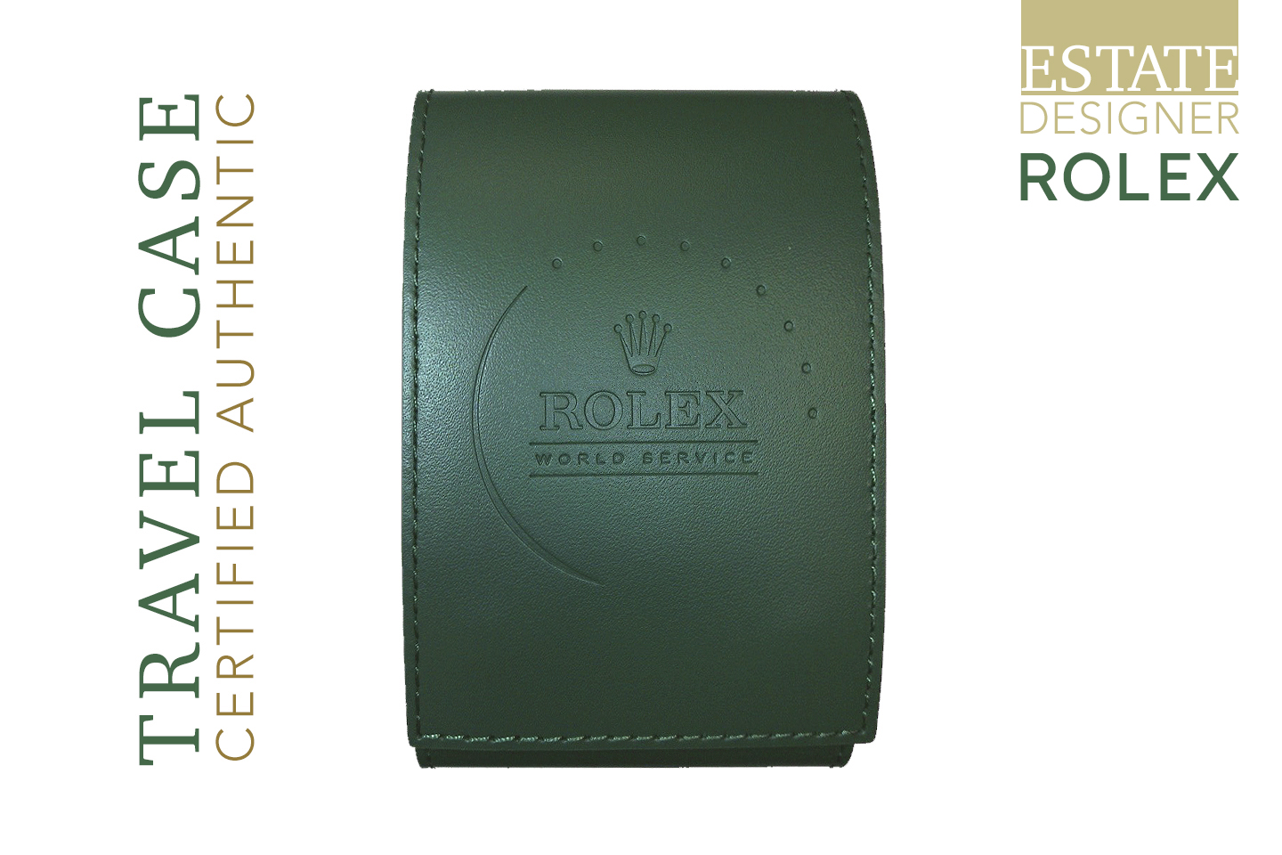 Authentic Rolex Watch World Service Travel Case Green Leathe