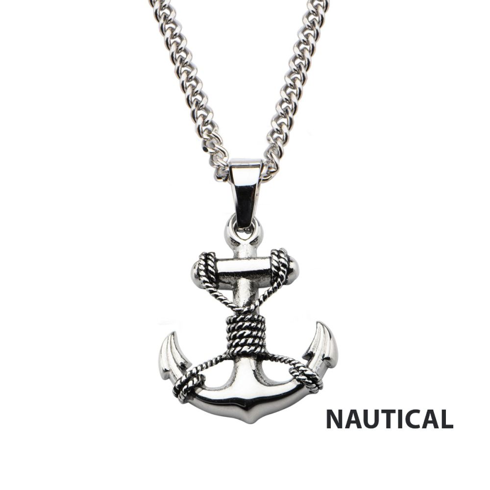 【完売品】316L Anchor Lncs Necklace INOX Stainless Necklace 001-497-00481 ST | Reflections In Gold