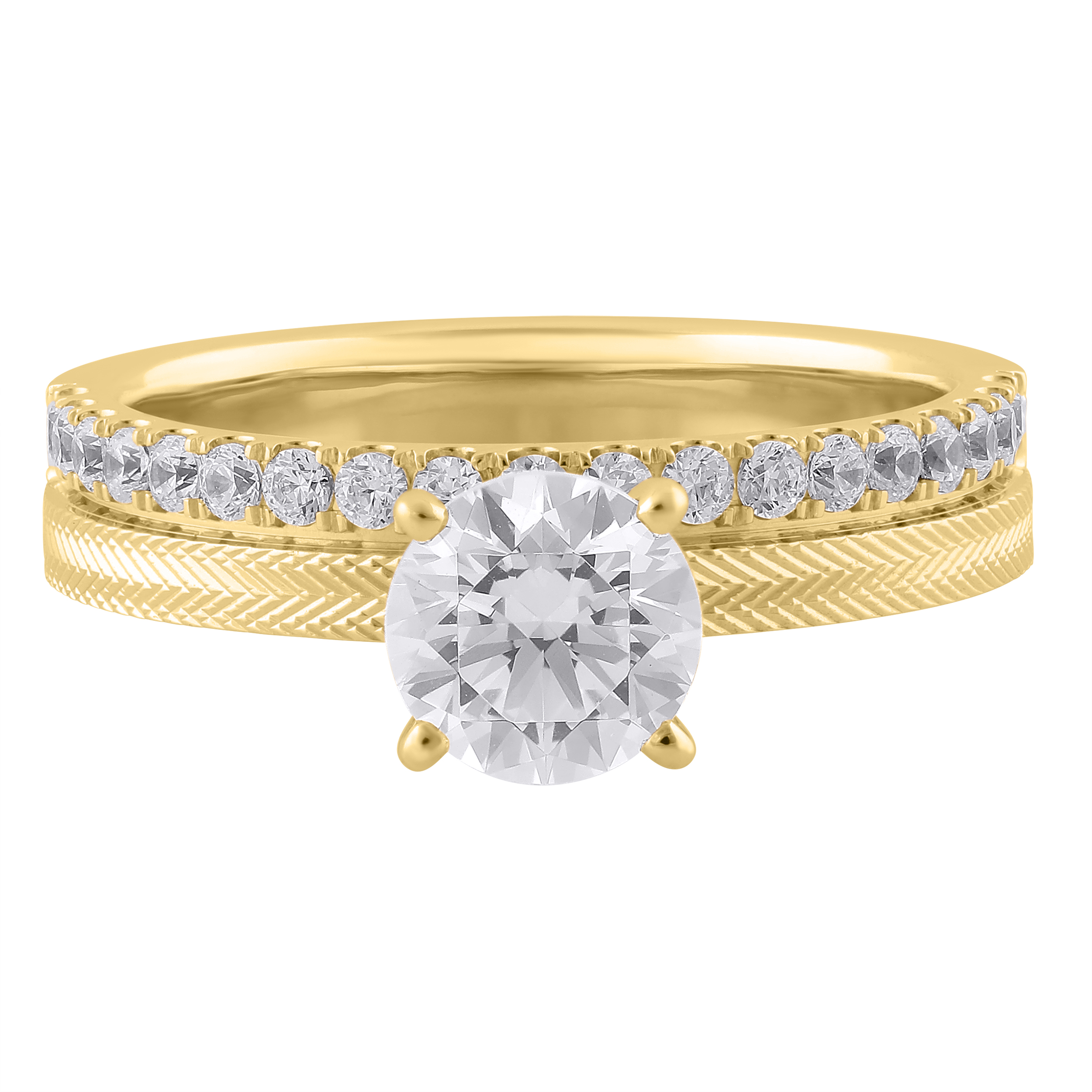 指輪・リング Round Dome Volume Ring #5405 Diamond Semi-Mount Rings 001-140-01835 14KY Jackson
