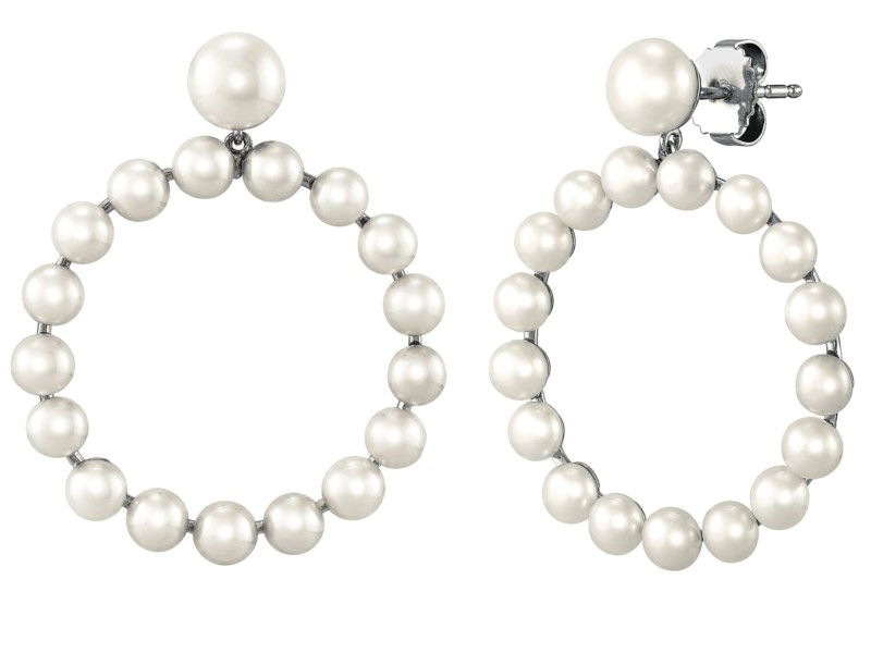 Honora Sterling Silver Freshwater Pearl Circle Earrings