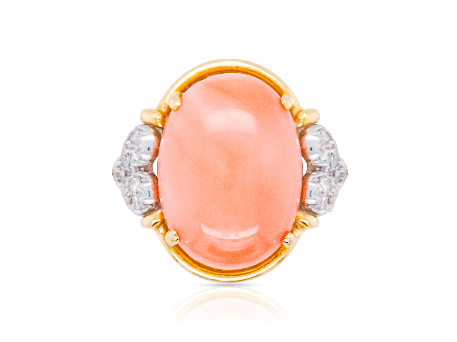 男女兼用 18k Coral 001-680-00396 1980 Circa - Ring Diamond & アクセサリー