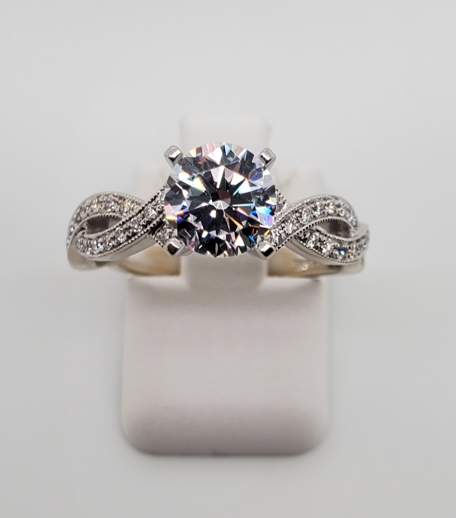 Twist Shank Solitaire Engagement Ring
