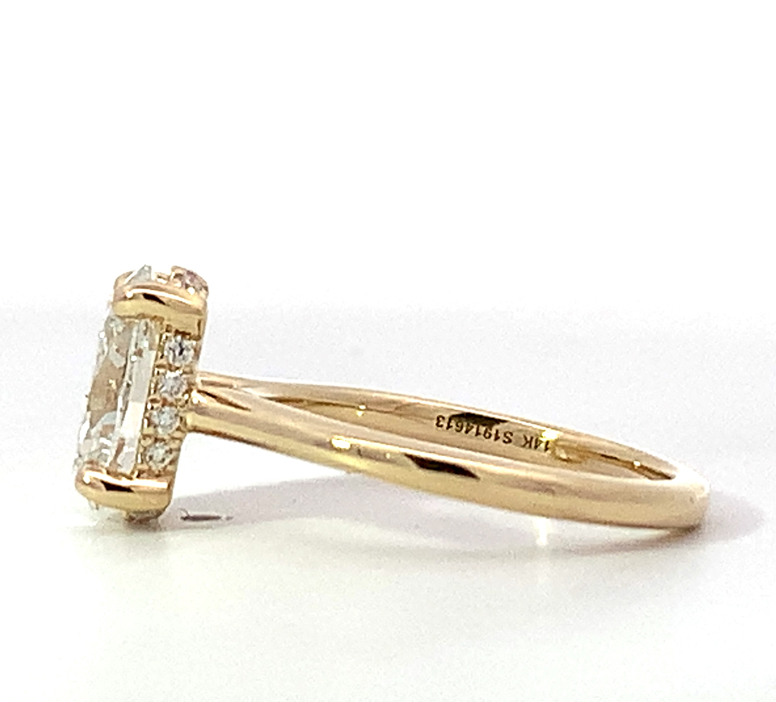 Gabriel & Co.14 Karat Yellow Gold Lab Oval Diamond Hidden Ha Saxons