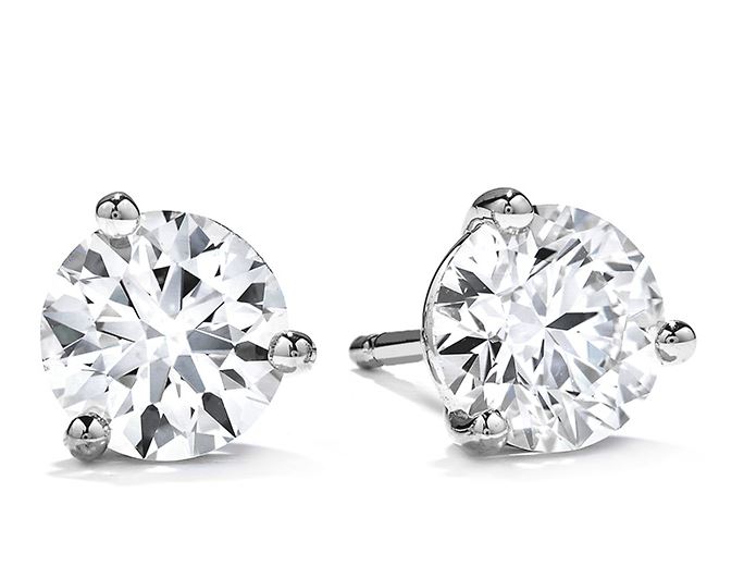 Hearts on Fire. 18 Karat White Gold Stud Earrings Saxons Fine