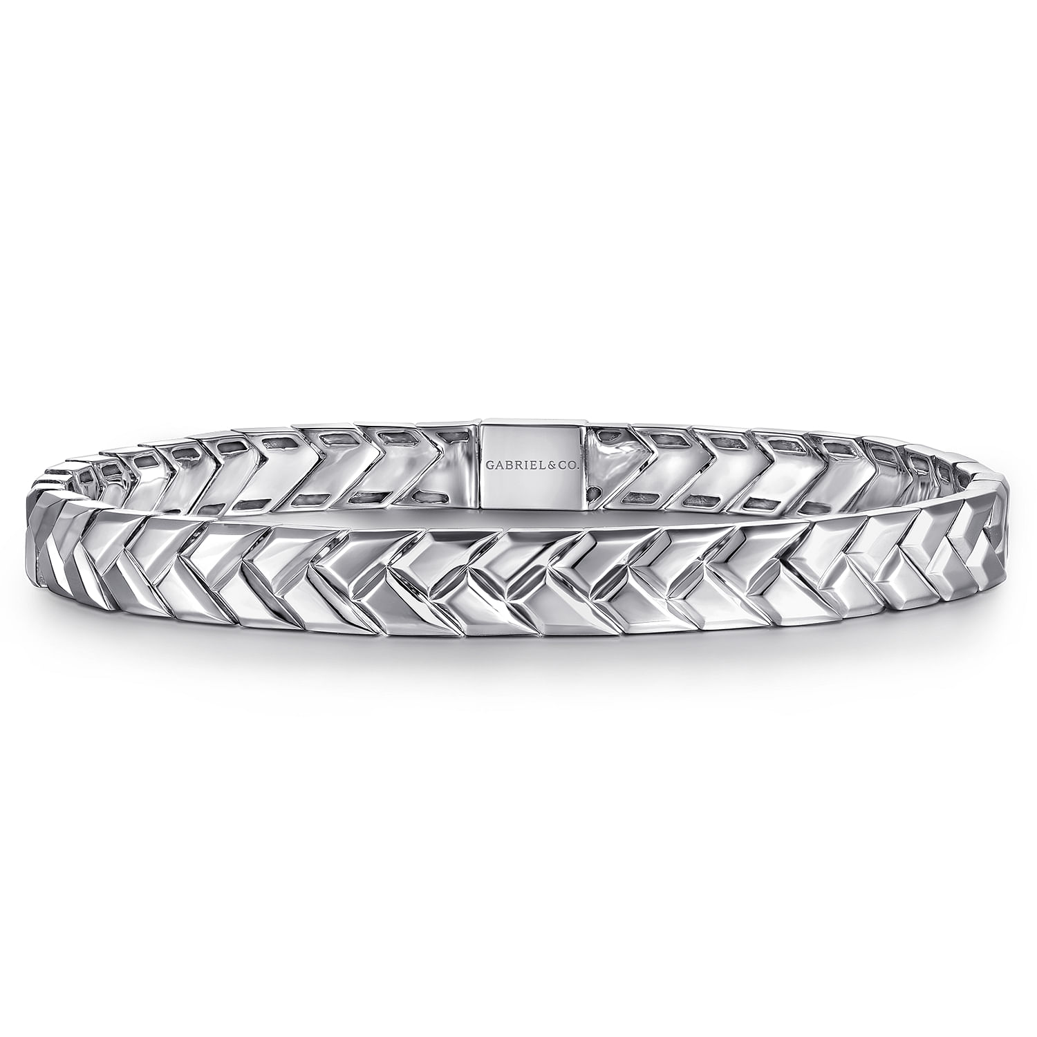 Gabriel and Co Sterling Silver Polished Chevron Link Flexible