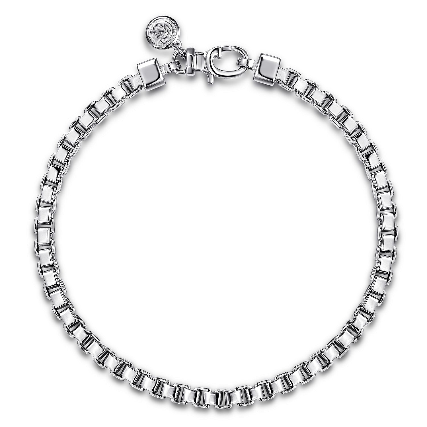 Gabriel and Co Sterling Silver Polished Box Link Chain Bracelet 3