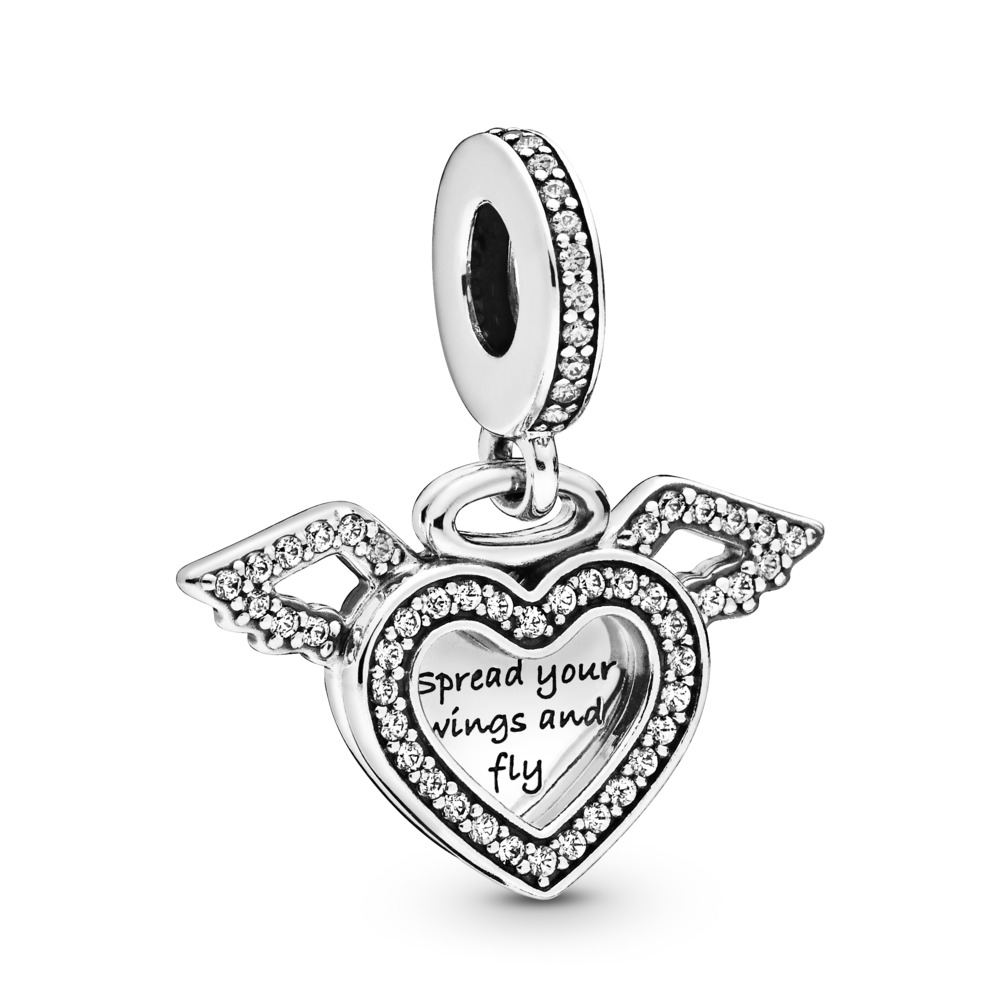 Pandora Heart and Angel Wings Dangle Charm 001-950-12683 | Nick T