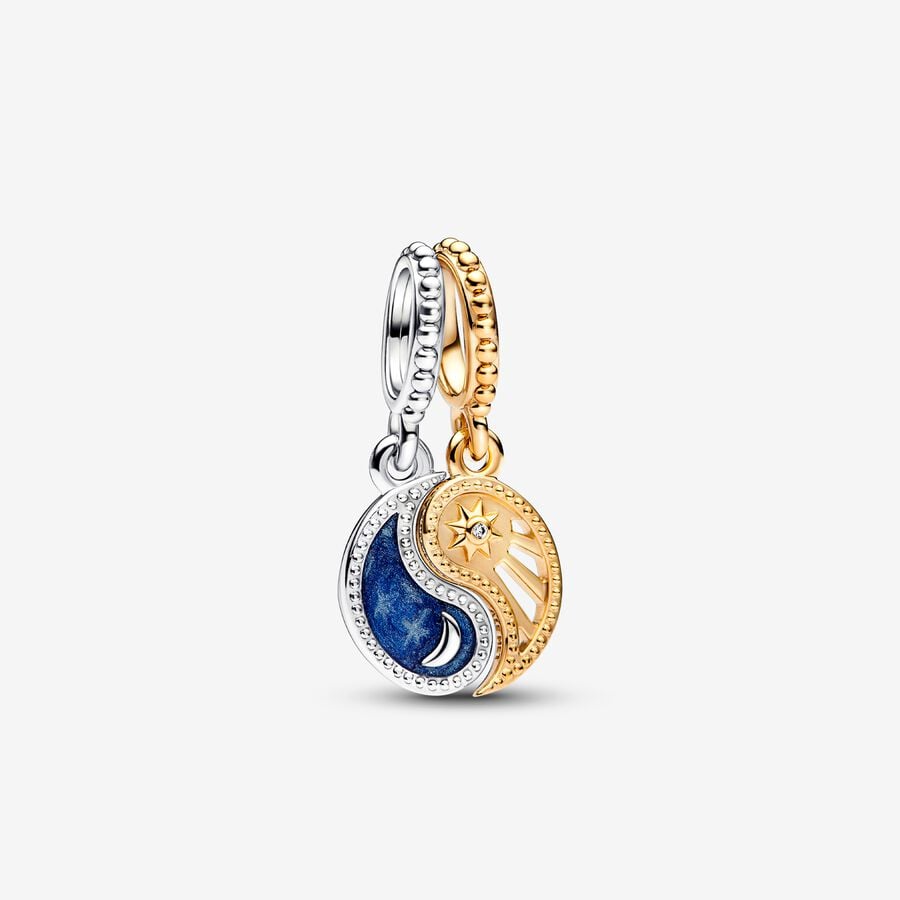 Two-tone Splitable Sun & Moon Dangle Charm 001-950-16760