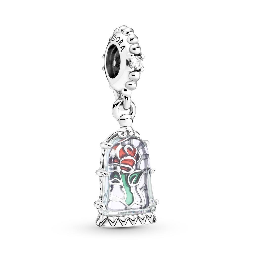 Disney Beauty and the Beast Enchanted Rose Dangle Charm Nick T