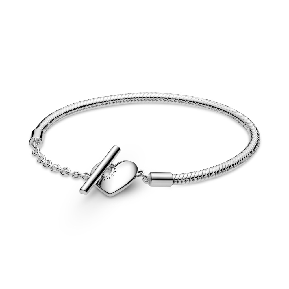Pandora Pandora Heart T-Bar Snake Chain Bracelet - Size 21 | Nick