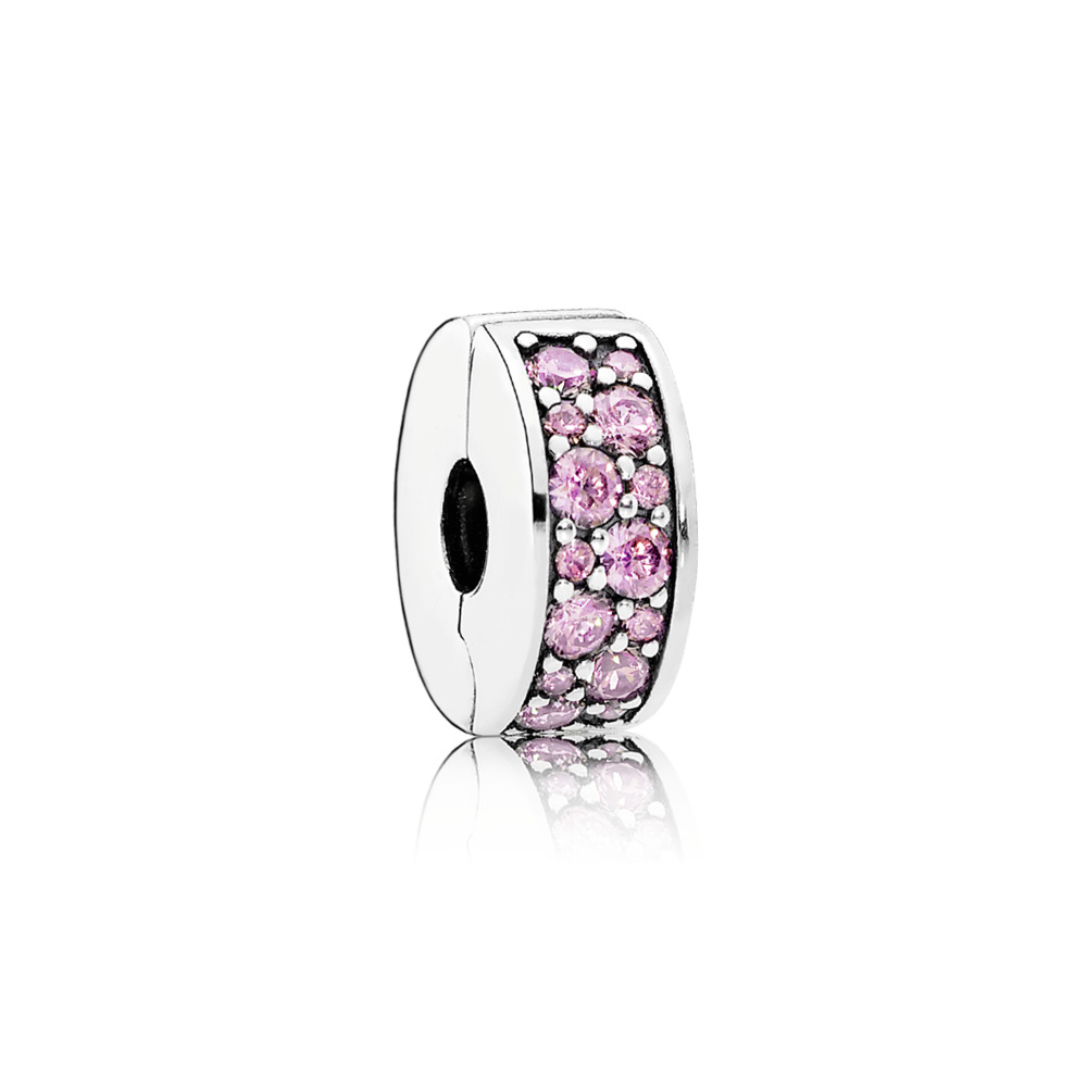 PANDORA CLIP ピンクストーン付き Pandora Pink Pave Clip Charm 001-952-00430 SS Owensboro | Nick T