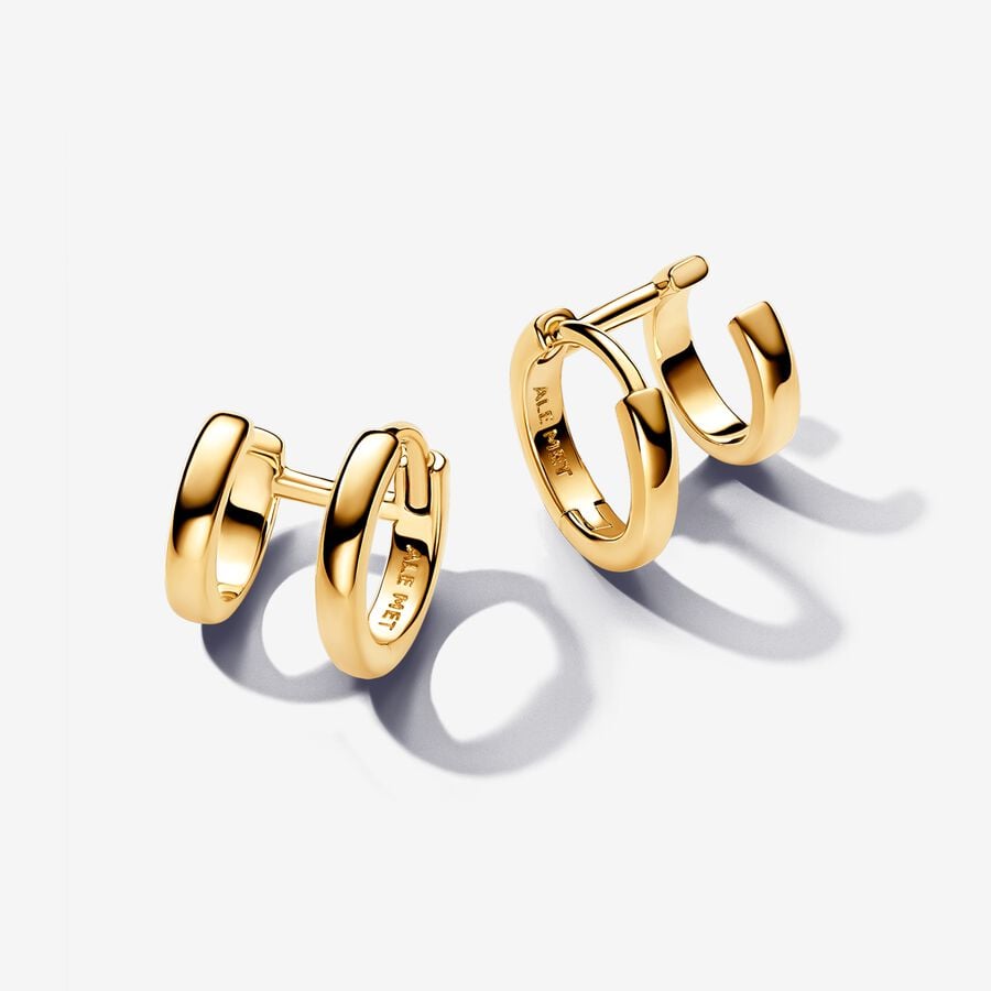 【BLACKPURPLE】23FW★ Eldora two-way earrings S Prong-Set Round Enhanced Black Diamond Twisted Wire Hoop