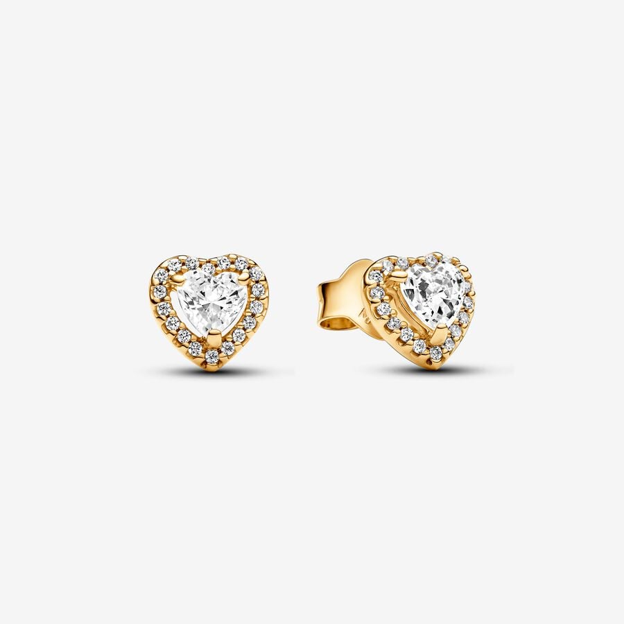 Sparkling Elevated Heart Stud Earrings 002-953-2000644 | Nick T