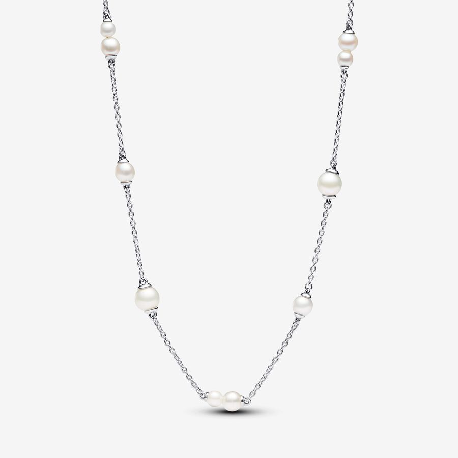 アクセサリー pointless journey CHAIN NECKLACE SILVER Glendora Silver Chain Necklace with Pearl & Toggle Clasp