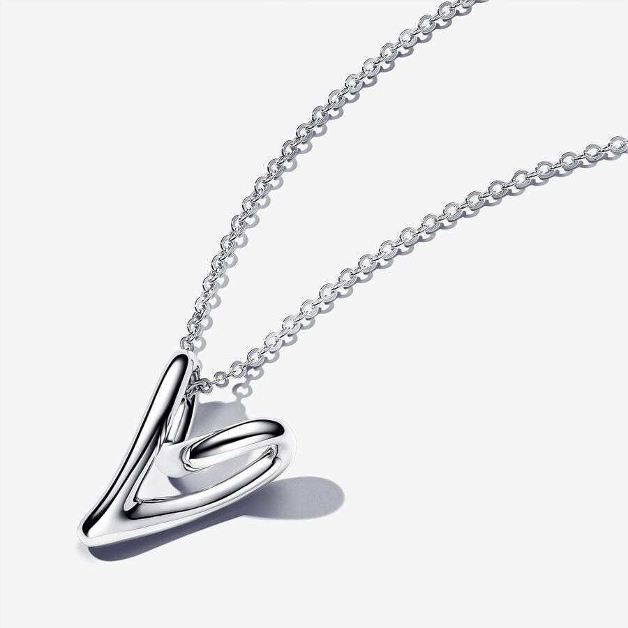 Organically Shaped Heart Pendant Necklace 001-954-01868