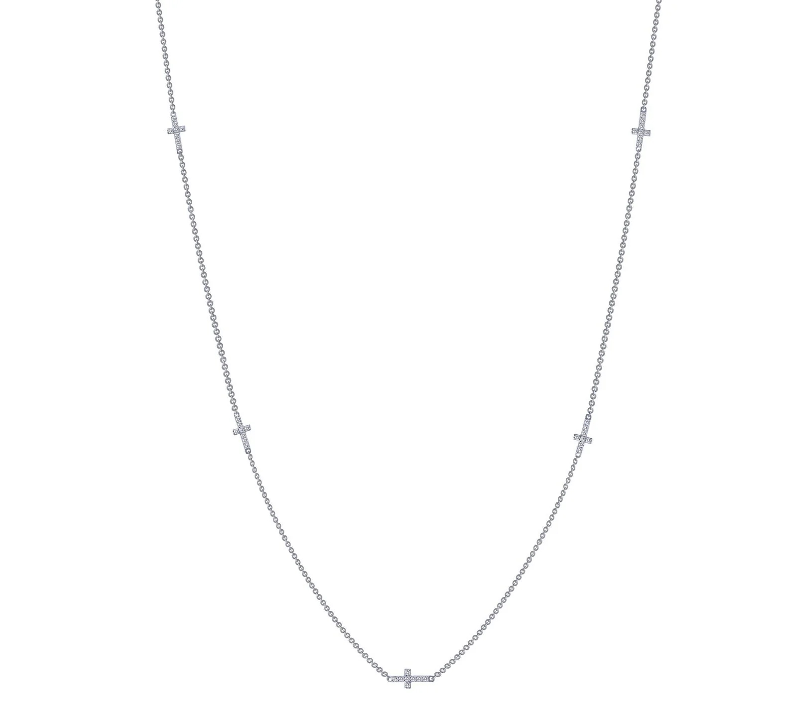 Lafonn Sterling Silver Sideways Cross Necklace Defiance Ohio