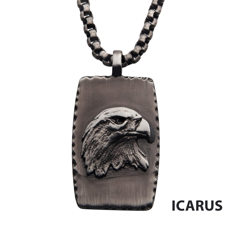 INOX Men's Inox Eagle Inlay Dog Tag Pendant 001-716-01919
