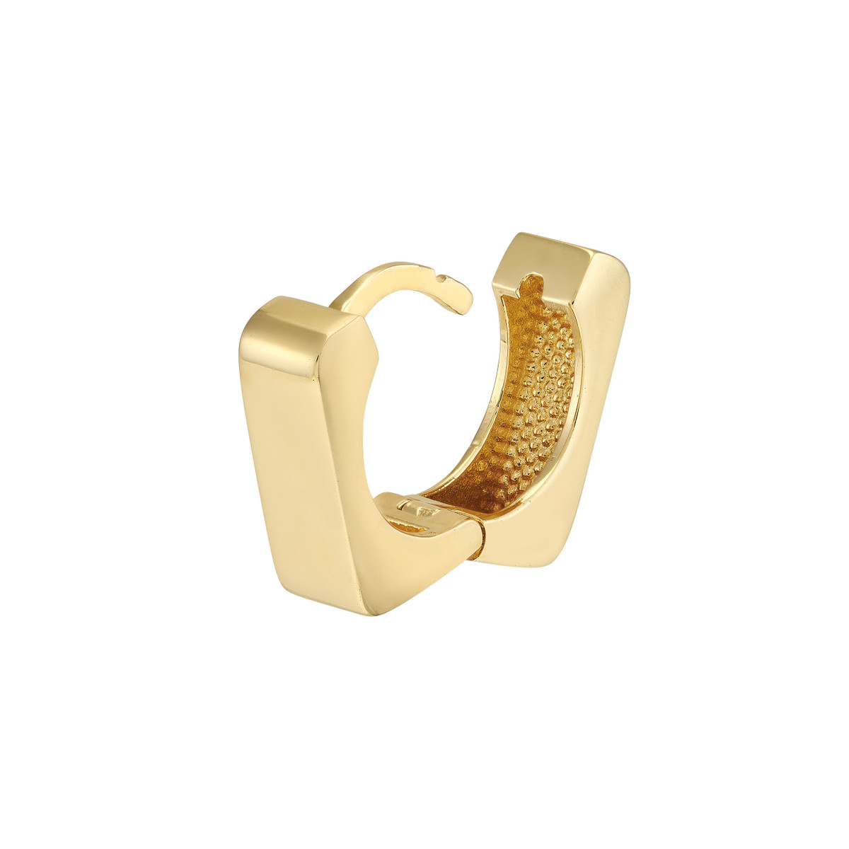 TM022650-14Y-Yellow Gold 10.50 mm Small Square Hoop Earrings-SVS