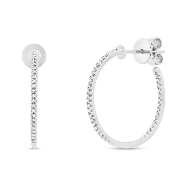 SC55003068Shy Creation14K White Gold and Diamond Hoop EarringsSVS