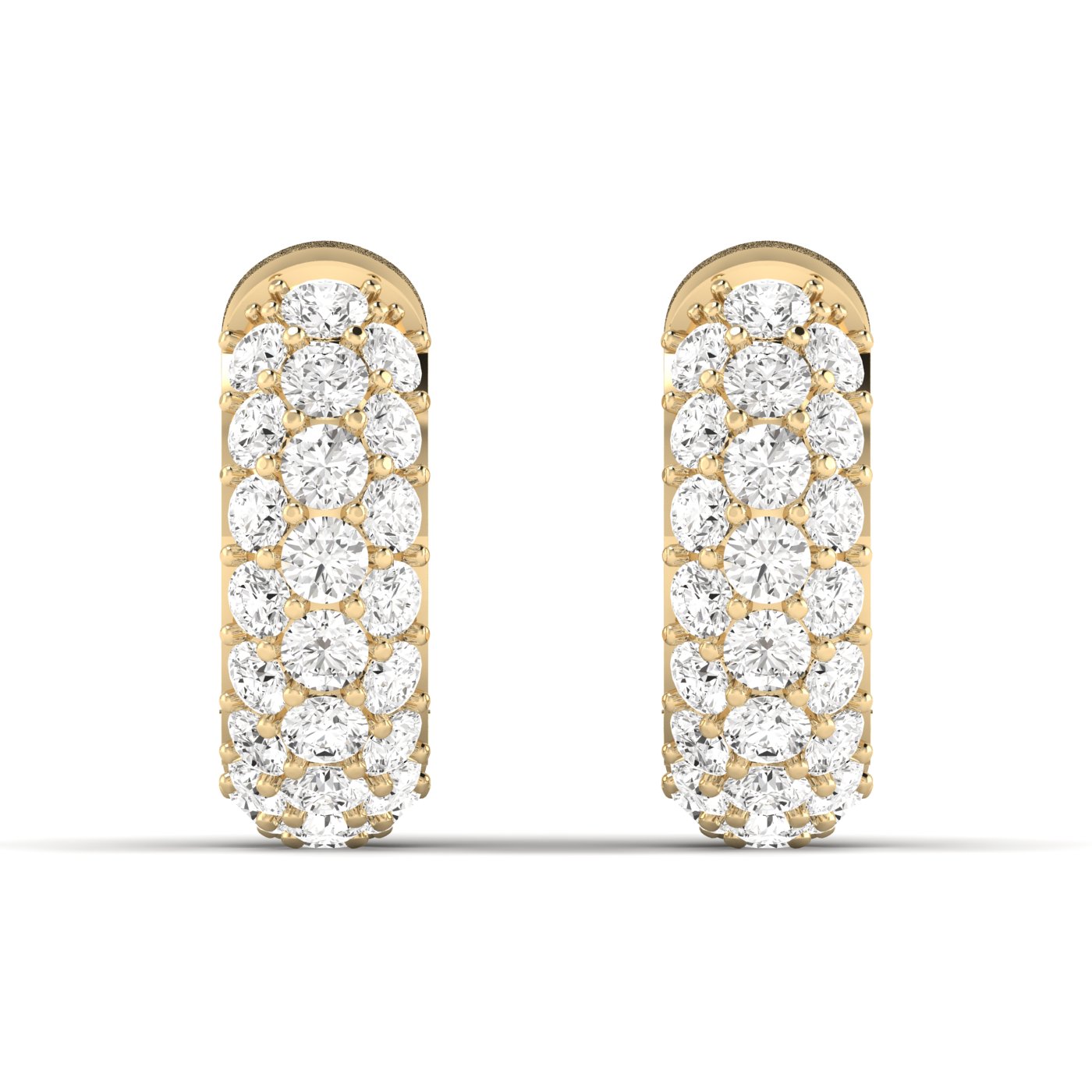 E6142.00Y14-Yellow Gold Pave Lab Grown Diamond Huggies-SVS Fine