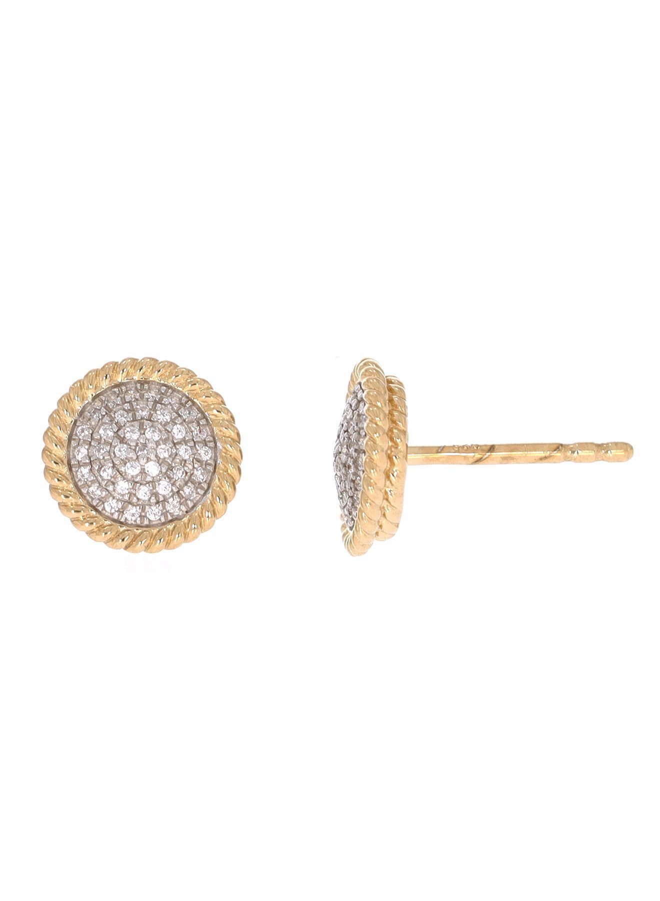 E-10751-YG-Circle Rope Gold Plated Silver Earrings-SVS Fine