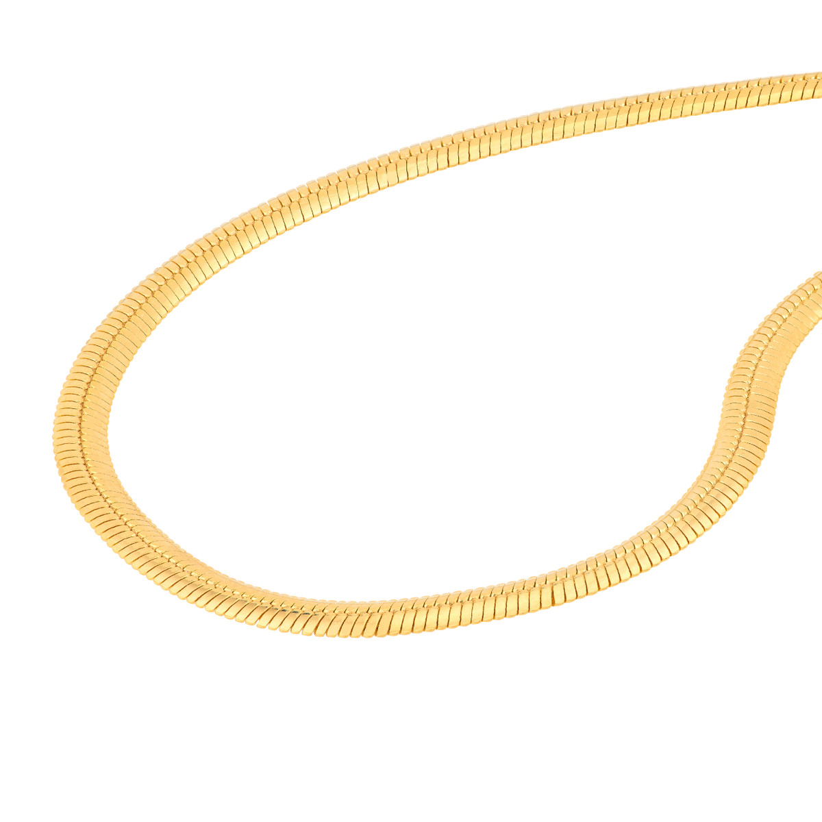 MZ001680-14Y-Yellow Gold 3.50 mm Oval Snake Chain-SVS Fine Jewelry