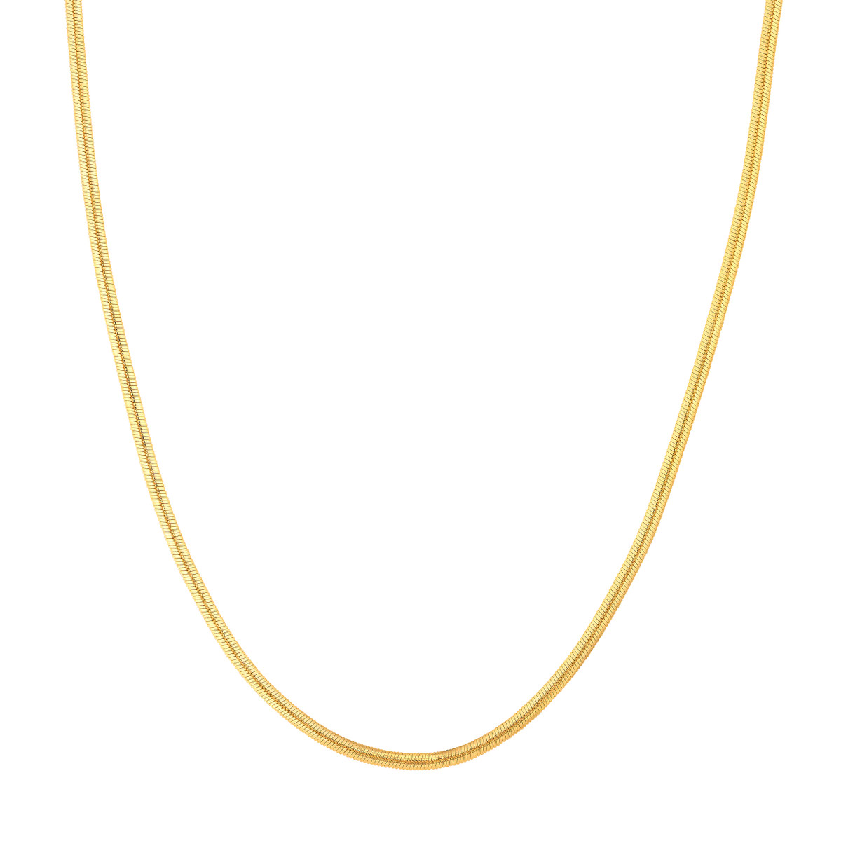 MZ001680-14Y-Yellow Gold 3.50 mm Oval Snake Chain-SVS Fine Jewelry